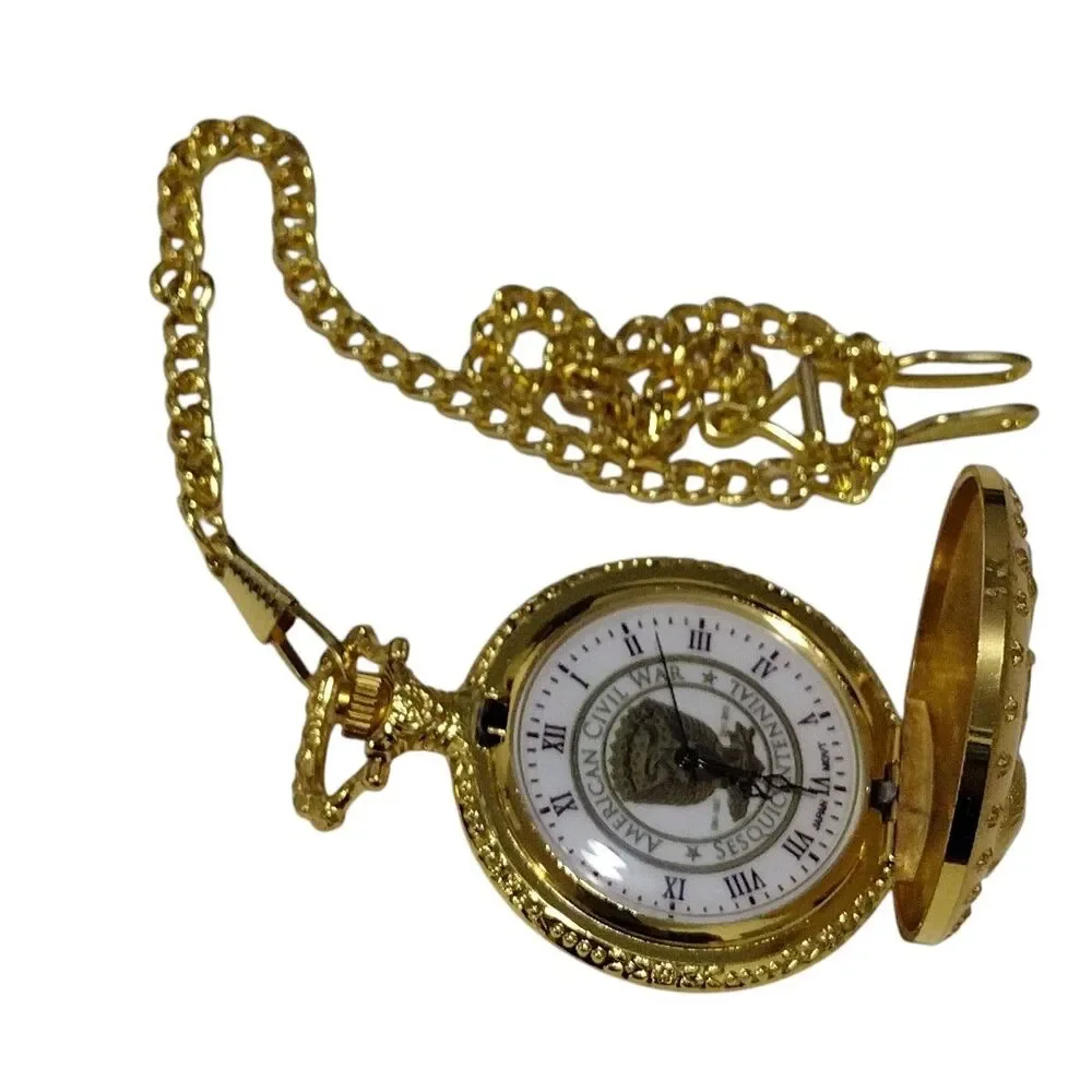 Gold-Tone Pocket Watch American Civil War 150 Years Collectible 13